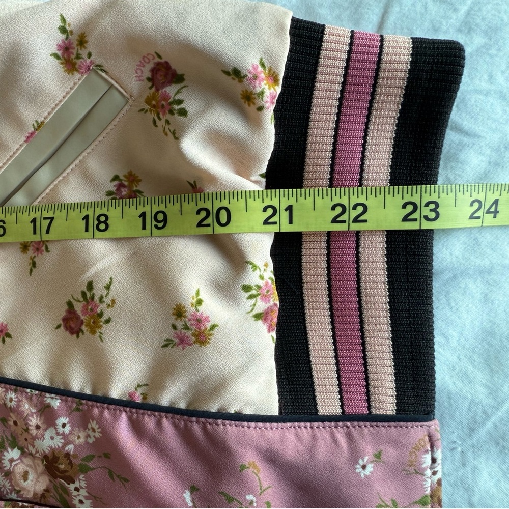 COACH Floral Baseball Bomber Jacket Womens M Romantic Rose Pink Coquette Girl - Picture 8 of 12